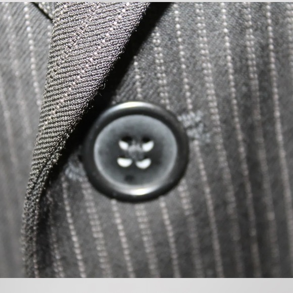 Calvin Klein Pin Stripe Black Blazer Lined Made In Canada 40R 100% Wool Men - Picture 6 of 13